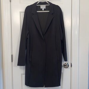 Carolina Belle Dark Olive Green Raw Edge Full Length Cardigan/Jacket Size 2X